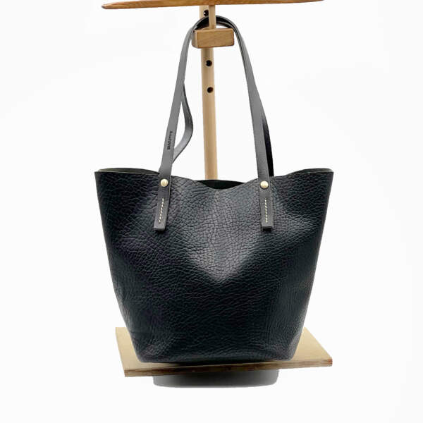 BASKET-SHOPPING-BAG-BLACK-LEATHERHER