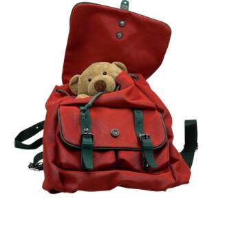 DIANE BACKPACK κόκκινο αδιάβροχος καμβάς – δέρμα