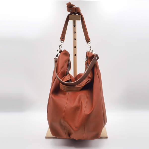 LETA SHOULDER BAG copper brown leather