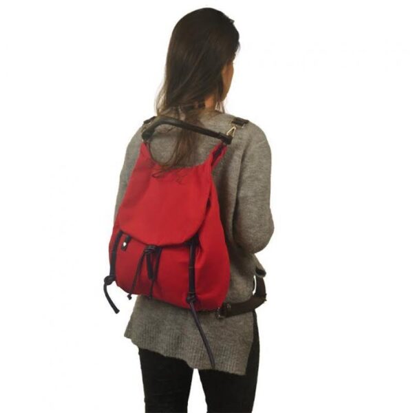DAPHNE BACKPACK red canvas - leather