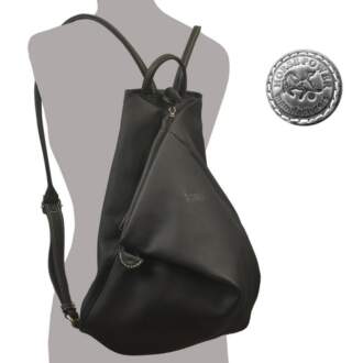 JUNIOR in Matte black leather