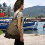 KALLIOPE BACKPACK brown-olive canvas – leather