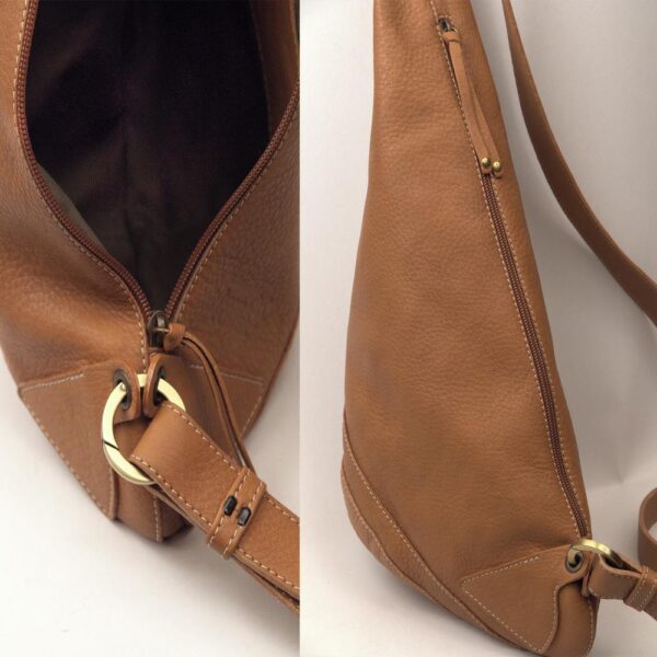 KORINA SLING BAG light brown leather
