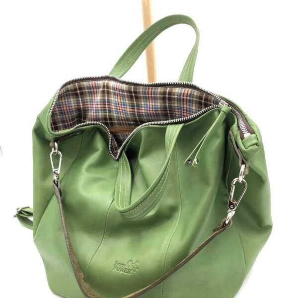 LINA SHOULDER BAG green leather