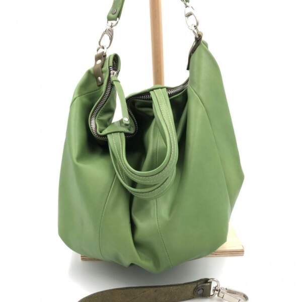 LINA SHOULDER BAG green leather