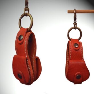 KEY RING red leather