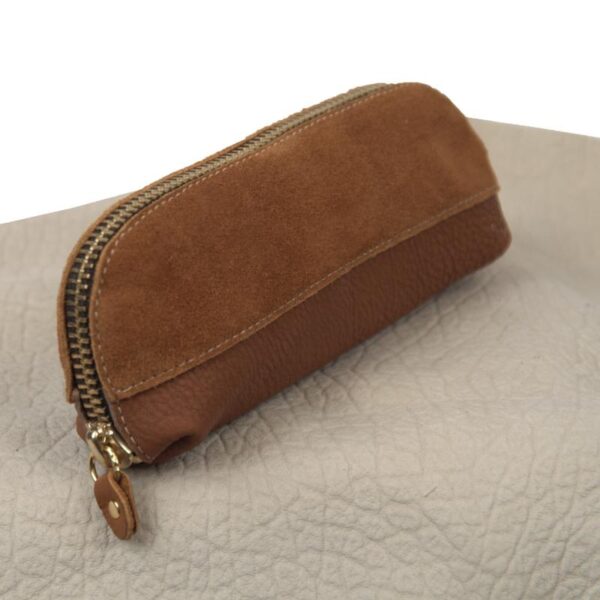 POTHOS GLASSES COSMETIC CASE tabac leather