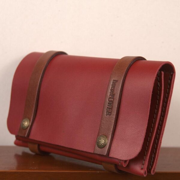 TWIN WALLET red leather