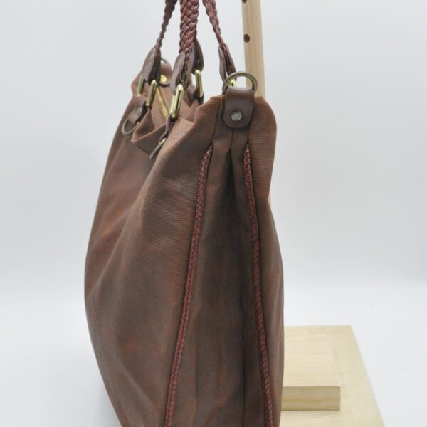 VALERIANA SHOULDER BAG tabac canvas - leather