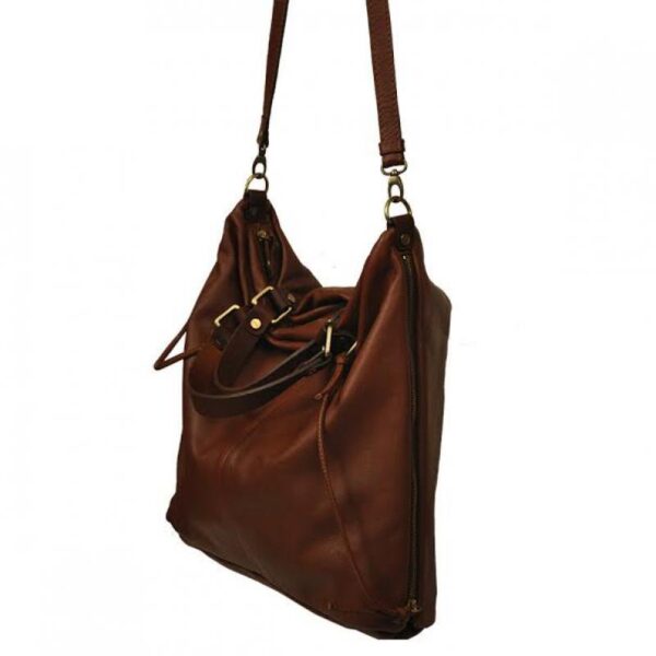 VALERIANA SHOULDER BAG castagno brown leather